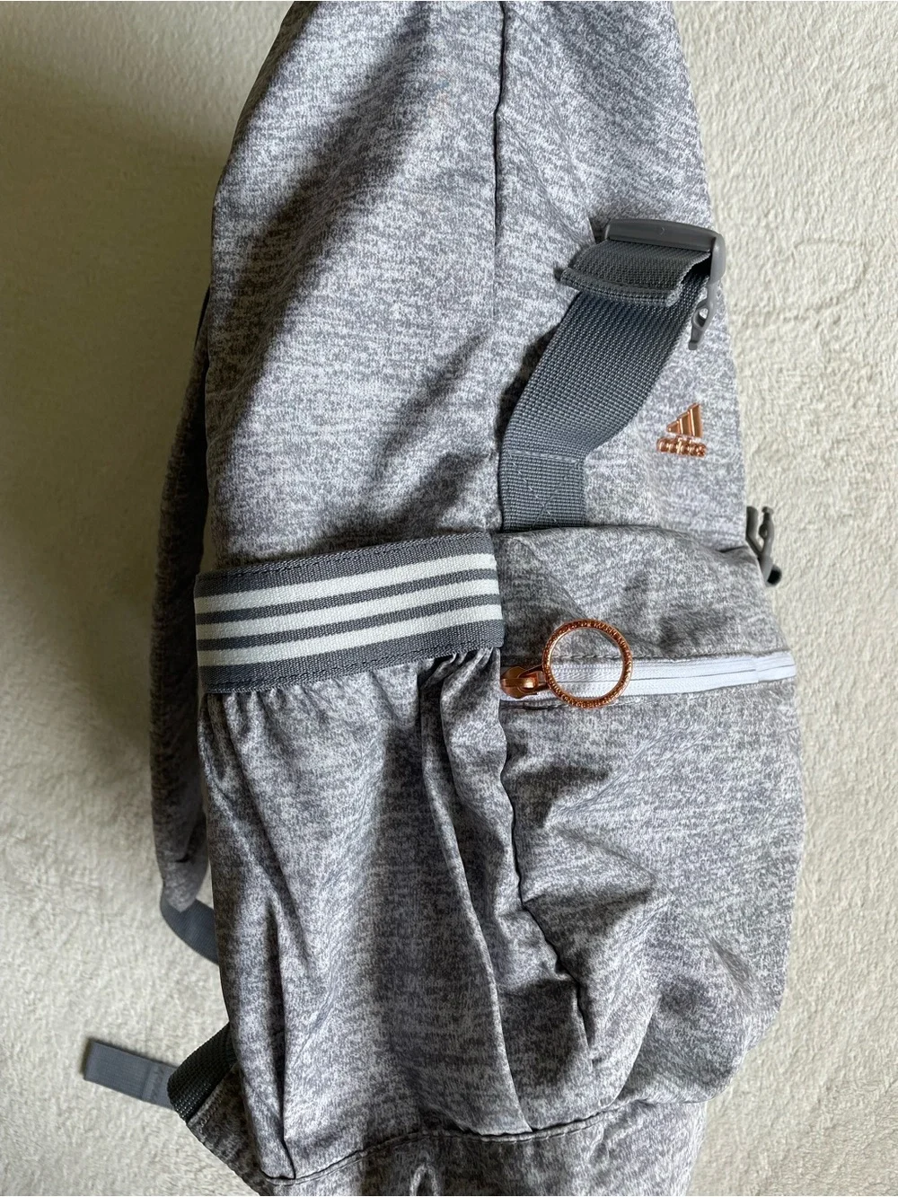Adidas Women's Yola II Yoga Gym Travel Backpack - Gray/Rose Gold